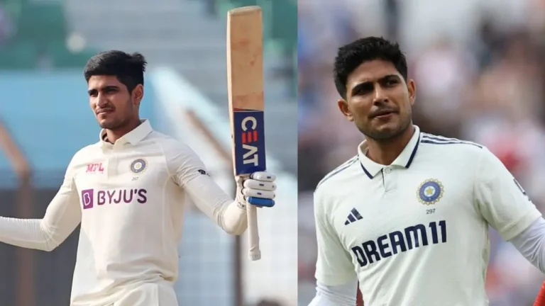 शुभमन गिल दिल्ली टेस्ट में शतक लगाते हुए, यशस्वी जायसवाल के साथ भारत की पारी को मज़बूत करते हुए।