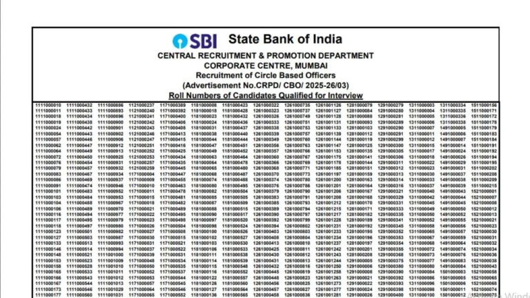 SBI CBO Result 2025 घोषित – उम्मीदवार रिजल्ट PDF डाउनलोड करते हुए