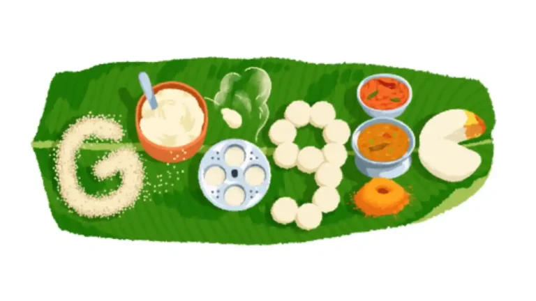 Idli का इतिहास – Google Doodle पर सजी दक्षिण भारतीय Idli , सांभर और नारियल चटनी की प्लेट